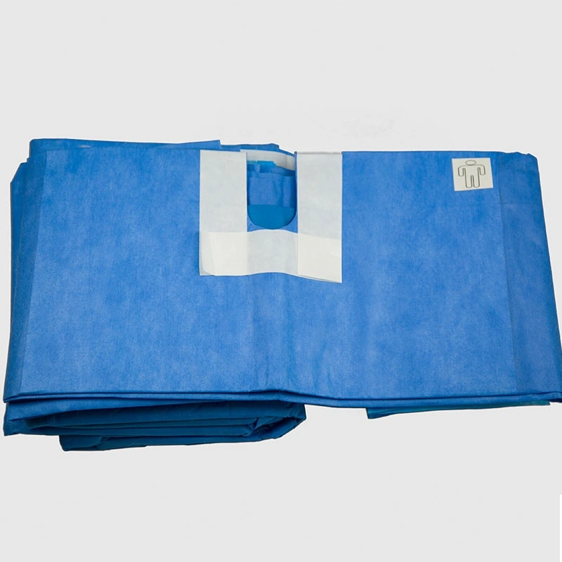 Sterile Surgical Angiography Drape Sheet with 4 Holes Surgery Angiography Drape